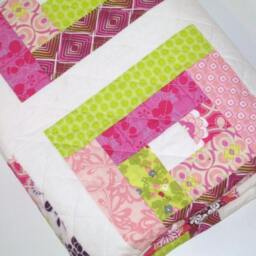 Quilt, Big Block Log Cabin Quilt, Homemade Baby A Modern Log Cabin Quilts, Throw Quilt - thumbnail 2
