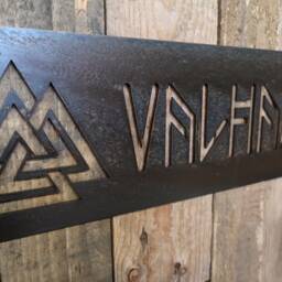 Valhalla Sign Viking Wall Art - Throne Decor Gift Pagan Wiccan Metal - thumbnail 3