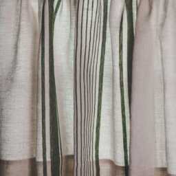 Handmade Linen Caf?? Curtain - French Farmhouse Window Panel, Natural With Stripes, Perfect For Kitchen Or Small Windows - thumbnail 2
