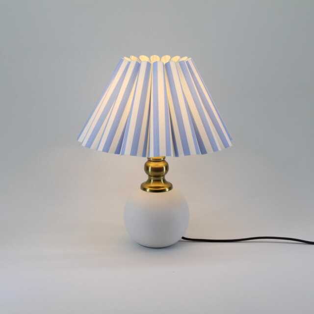 Handmade Scallop Light Blue Striped Lamp , Handcraft Lamp Decor-100# - image 1