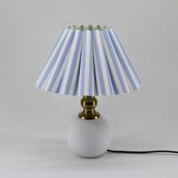 Handmade Scallop Light Blue Striped Lamp , Handcraft Lamp Decor-100# - thumbnail 3
