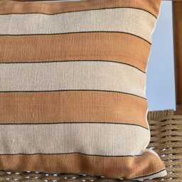 Handwoven Hemp Lumbar Pillow Cover Striped Boho Farmhouse Decor - thumbnail 2