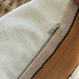 Handwoven Hemp Lumbar Pillow Cover Striped Boho Farmhouse Decor - thumbnail 3