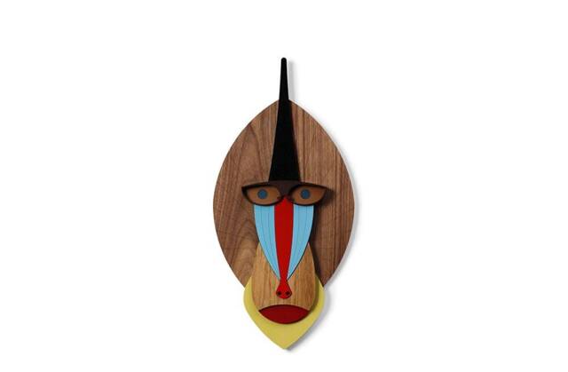 Wooden Mandrill Head, Wall Art, Decor, Animal Nursery Mount, Monkey - image 1
