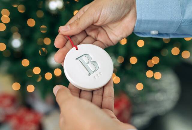 Personalized Christmas Ornament With Initial & Name, Letter Ornament, Name Child Family - image 1