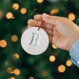 Personalized Christmas Ornament With Initial & Name, Letter Ornament, Name Child Family - thumbnail 2