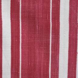 Handmade Cotton Area Rug Bright Red Striped Kilim Dhurrie, Reversible - thumbnail 3