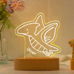 Personalized Dinosaur Night Light, Dinosaur Lamp, Custom Name Led Light, Kids Bedroom Decor, Birthday Gift For Girl Or Boy, Baby Shower - thumbnail 2