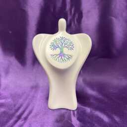 I Am Grounded - Tree Of Life 20cm Sculpture Crystal Filled White Marble Ornament Spiritual Grounding Gift Meditation Decor - thumbnail 4