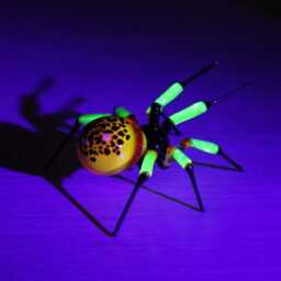 Red Uranium Glass Spider Surprise Vaseline Figurine Uv Black - thumbnail 4