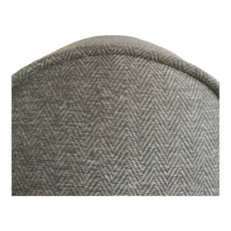 Wingback Fireside Chair Dark Grey Herringbone Fabric, Brass Castor Legs - thumbnail 4