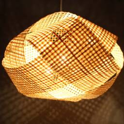 Handwoven Bamboo Pendant Light Rustic Boho Ceiling Lamp - thumbnail 2