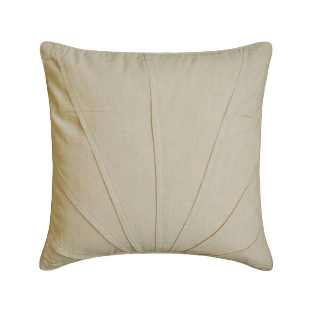 "Cotton Linen Beige Throw Pillow Cover 16""x16" - image 1
