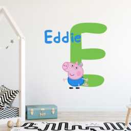 Peppa Pig Wall Sticker - George Letter & Name Decal Kids Art - thumbnail 2