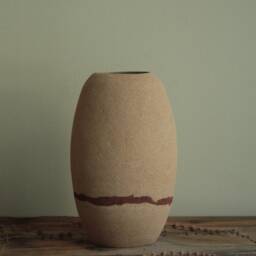 Handmade Ceramic Decorative Vase, Sand Stoneware Home Decor Interior Art Flower Design Vase - thumbnail 3
