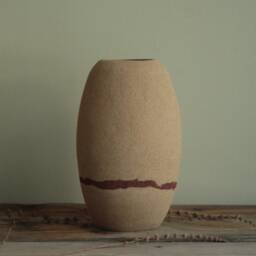 Handmade Ceramic Decorative Vase, Sand Stoneware Home Decor Interior Art Flower Design Vase - thumbnail 2