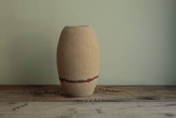 Handmade Ceramic Decorative Vase, Sand Stoneware Home Decor Interior Art Flower Design Vase - thumbnail 1