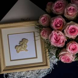 Wall Hanging Framed Nursery Unique Rabbit - thumbnail 3