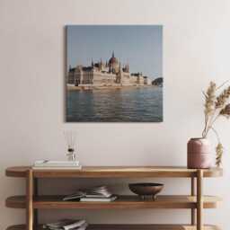 Parliament Building in Budapest Canvas, Wall Art Picture, Gray Decoration, Travel Canvas - thumbnail 3
