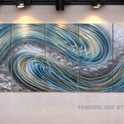 Modern Metal Wall Art Sculpture Large Indoor/Outdoor Decor - thumbnail 3