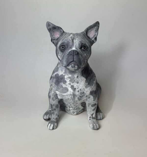 Micro Bully Custom Dog Urn Pet Memorial Portrait Sculpture - image 1