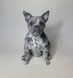 Micro Bully Custom Dog Urn Pet Memorial Portrait Sculpture - thumbnail 1