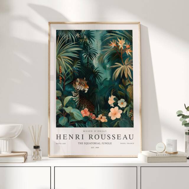 Henri Rousseau Equatorial Jungle, Modern Art, Wall Decor, Art Print, Green Print - image 1