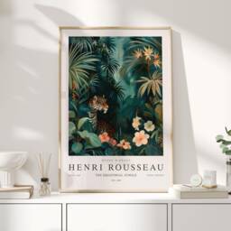 Henri Rousseau Equatorial Jungle, Modern Art, Wall Decor, Art Print, Green Print - thumbnail 1