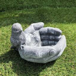 Bird in Hand Feeder Concrete Outdoor Animal Frost Protected - thumbnail 2