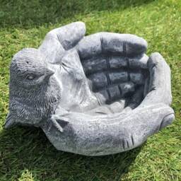 Bird in Hand Feeder Concrete Outdoor Animal Frost Protected - thumbnail 3