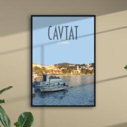 Cavtat Travel Poster - Retro Vintage Style Croatia Art Print, Artwork, Homeware, Dubrovnik Postcard, Travel Print - thumbnail 3