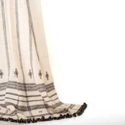 Off White Indian Wool Throw Blanket, Handwoven Sofa Coverlet With Neutral Bedroom Layer - Pearl - thumbnail 2