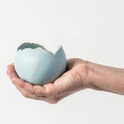 Small Light Blue Ceramic Votive Candle Holder - thumbnail 3