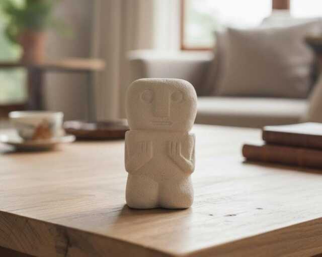 Primitive Stone Sculpture 4.1 Inch/10 cm, Totem Stone, Hand Made, Room D??cor, Home Living Room, Holiday Birthday Gift - image 1