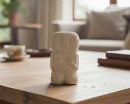Primitive Stone Sculpture 4.1 Inch/10 cm, Totem Stone, Hand Made, Room D??cor, Home Living Room, Holiday Birthday Gift - thumbnail 1