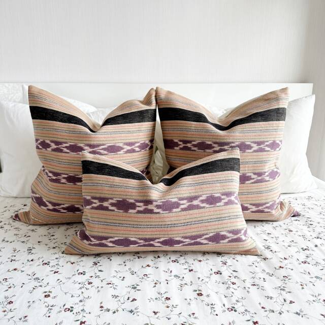 Handwoven Cotton Pillow Cover Ethnic Kariang Tribe Decor - image 1