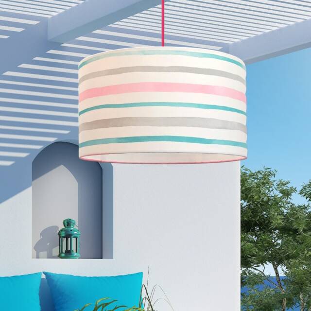 Pink & Veraman Stripes, Handmade Lamp Shade By Abajur - image 1