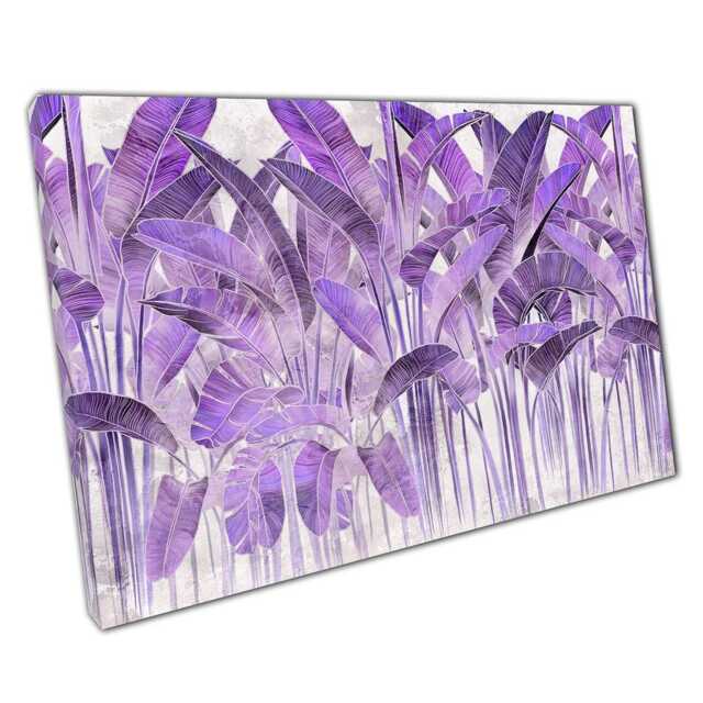 Violet Purple Tropical Leaves Wall Art Print Modern Abstract Nature Canvas Decor For Home Office - image 1