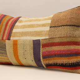 Lumbar Pillow, Patchwork Sofa Pillow, 12x20 in 30x50 cm, Vintage Turkish Kilim Pillow, Home Cushion Cover Boho Pillow Koef-944 - thumbnail 3