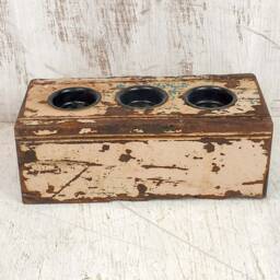 Recycled Teak Candle Holder - Large - thumbnail 2