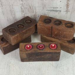 Recycled Teak Candle Holder - Large - thumbnail 4