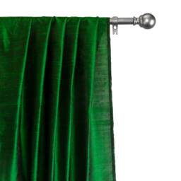 Forest Green Silk Dupioni Curtain Panels - Rod Pocket, Grommet, Box Pleat, Three Pinch Tab Top & Plain Ring Top - thumbnail 1