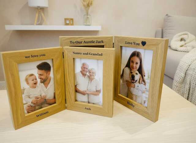 Personalized Wooden Photo Frame Laser Engraved Keepsake Gift - image 1