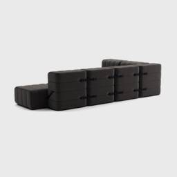 Modular Sofa - Curt Set 12 Sectional Couch With Removable Covers, Flexible Seating, Jet Fabric - thumbnail 2