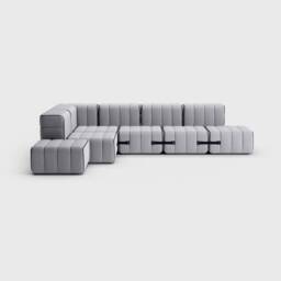 Modular Sofa - Curt Set 12 Sectional Couch With Removable Covers, Flexible Seating, Jet Fabric - thumbnail 4