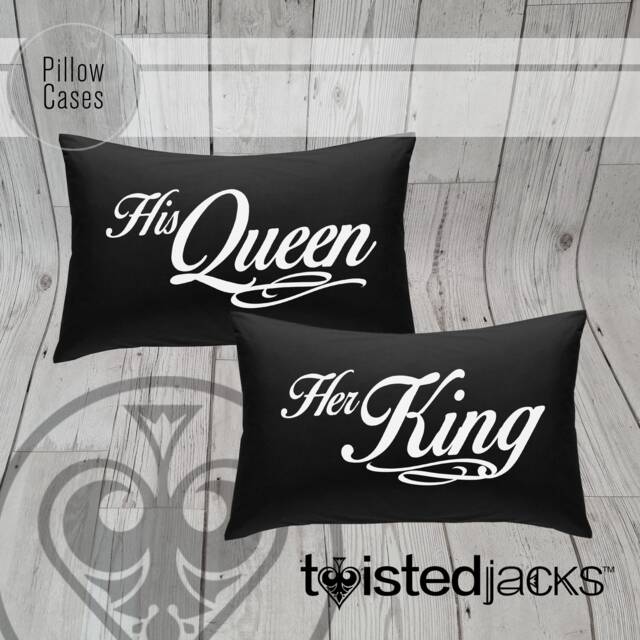 His Queen, Her King Pillow Cases Custom Couple Gift Set - image 1