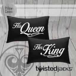 His Queen, Her King Pillow Cases Custom Couple Gift Set - thumbnail 1