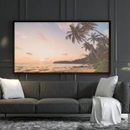 Landscape Palm Tree Sunset Print, Neutral Beach Print , Ocean Poster Wall Art Home Decor Bedroom , A5, A4, A3, A3+, A2 - thumbnail 2