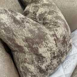 Luxurious Textured Mocha Cushion Cover - Bespoke Cover, Euro Pillow For Sofa Or Bed, Bronze Home Decor, Designer Curico Fabric - thumbnail 3