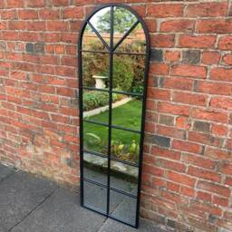Metal Framed Black Arched Georgian Mirror - thumbnail 2